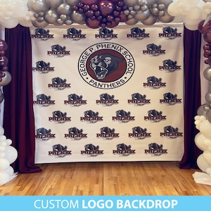 Custom Logo Backdrop Banner, Step and Repeat Business Event Backdrop, Logo Step Repeat Banner, Custom Event Backdrop, Corporate Event Banner
