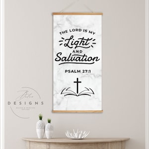 Christian Wall Art, Scripture Bible Verse Print, Custom Wood Hanger Frame, Magnetic wood poster hanger, Magnetic frame canvas print hanger