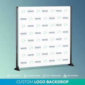 Custom Logo Backdrop Banner, Step and Repeat Business Event Backdrop, Logo Step Repeat Banner, Custom Event Backdrop, Corporate Event Banner
