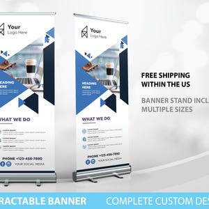 Retractable Banner, Custom Roll Up Banner Stand, Logo Banner Sign Business Entrepreneur Marketing Print, Printed Banner, Pop Up Shop banner
