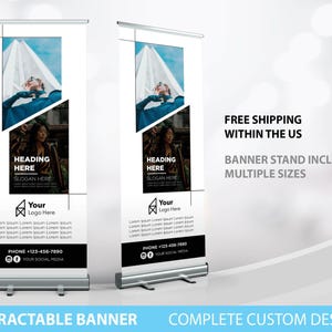 Retractable Banner, Custom Roll Up Banner Stand, Logo Banner Sign Business Entrepreneur Marketing Print, Printed Banner, Pop Up Shop banner