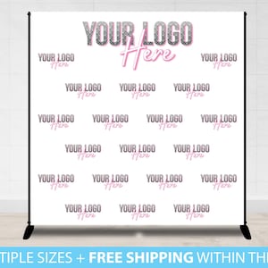 Custom Logo Backdrop Banner, Business Banner, Step and Repeat Business Event Backdrop, Logo Step Repeat Banner, Pop Up Shop Banner Backdrop