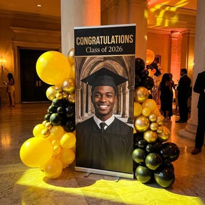 Graduation Banner Stand, Custom Graduate Welcome Sign, Retractable Stand, Personalized Class of 2026 Party Backdrop Decor Event, Photo Board