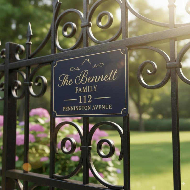 Custom Outdoor Entrance Sign, Gate Entrance Address, House Plaque ...