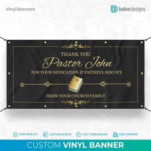 Thank You Pastor Church Banner, Pastoral Appreciation Banner, Custom Church Banner, Pastor's Anniversary Banner, Custom Banner Sign Outdoor