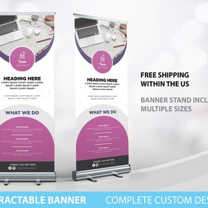 Retractable Banner, Custom Roll Up Banner Stand, Logo Banner Sign Business Entrepreneur Marketing Print, Printed Banner, Pop Up Shop banner