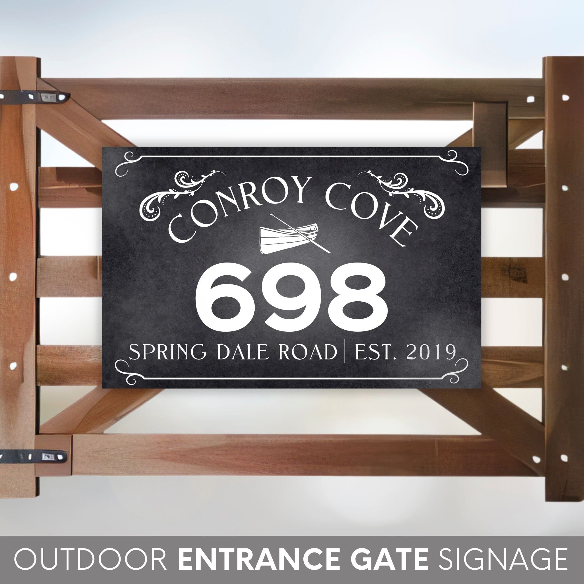 Rustic Outside Signs Custom Outdoor Entrance Sign, Gate Entrance Address Sign, House Plaque ...