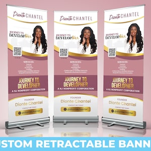 Custom Retractable Banner, Custom Roll Up, Roll Up Banner, Roll Up Banner Stand, Event banner, Business Sign, Promotional Marketing Material