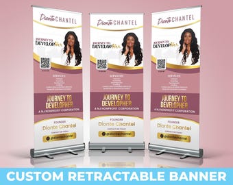 Custom Retractable Banner, Custom Roll Up, Roll Up Banner, Roll Up Banner Stand, Event banner, Business Sign, Promotional Marketing Material