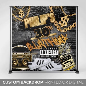 80&#39;s 90&#39;s Custom Backdrop, Graffiti Party Backdrop Banner, 90s Custom Retro Hip Hop Banner, Decor Graffiti Background 80s Birthday