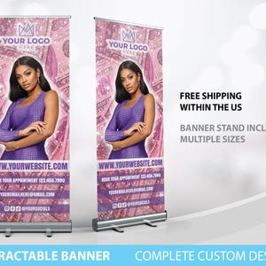Retractable Banner, Custom Roll Up Banner Stand, Pop Up Banner Pop Up shop Banner, Custom Banner Sign Display Retractable Printing Rollup
