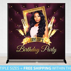 Custom Photo Birthday Backdrop, Party Sparkle Birthday Party Backdrop, Step Repeat Prom Photo Party, Sneakerball Sneaker Ball Backdrop Gold