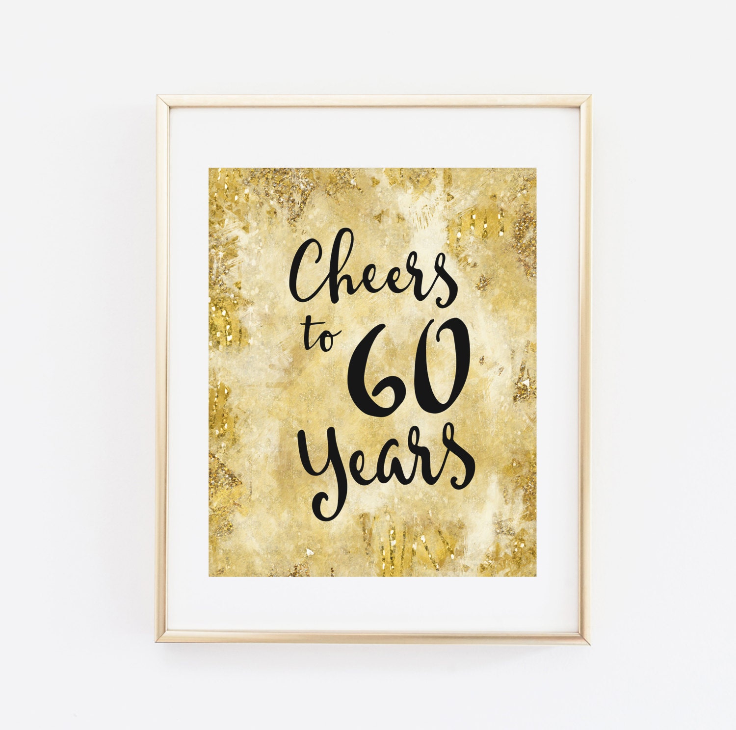 Cheers To 60 Years Printable 60th Birthday Decor Cheers To Etsy