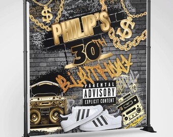 80's 90's Custom Backdrop, Graffiti Party Backdrop Banner, 90s Custom Retro Hip Hop Banner, Decor Graffiti Background 80s Birthday