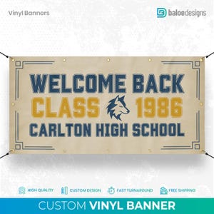 Custom Class Reunion Banner, Welcome Back Sign, Class of Banner, Personalized High School Reunion Party Decor, Backdrop School Reunion