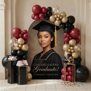 Graduation Board, Custom Arched Coroplast Sign, Photo Board, Event Signage, Arch Display, Graduation Party Decor Class 2026 Standee Banner