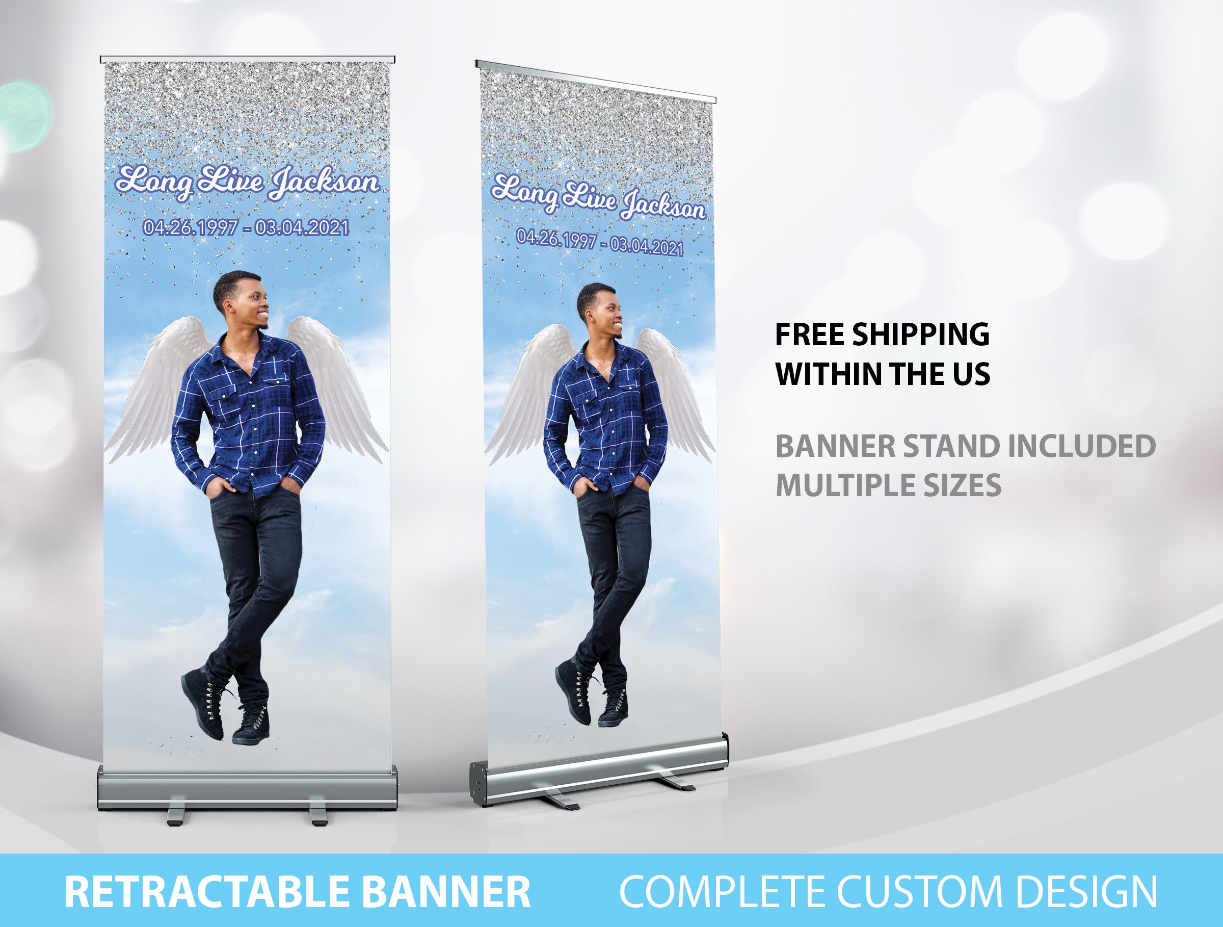 Retractable Banner Memorial Sign In Loving Memory Funeral Etsy