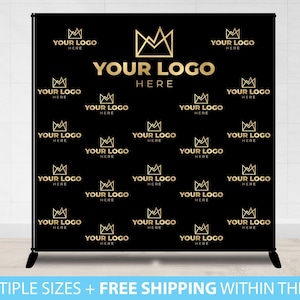 Custom Logo Backdrop Banner, Step and Repeat Business Event Backdrop, Logo Step Repeat Banner, Custom Event Backdrop, Corporate Event Banner