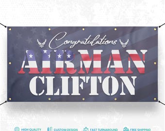 Custom Air Force Graduation Banner, Air Force Congrats Backdrop, Air Force, Air Force Welcome Home Banner Sign, Grad Congratulations Airman