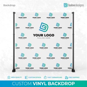 Custom Logo Backdrop Banner, Step and Repeat Business Event Backdrop, Logo Step Repeat Banner, Custom Event Backdrop, Corporate Event Banner