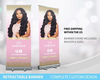 Retractable Banner, Custom Roll Up Banner Stand, Pop Up Banner Pop Up shop Banner, Custom Banner Sign Display Retractable Printing Rollup