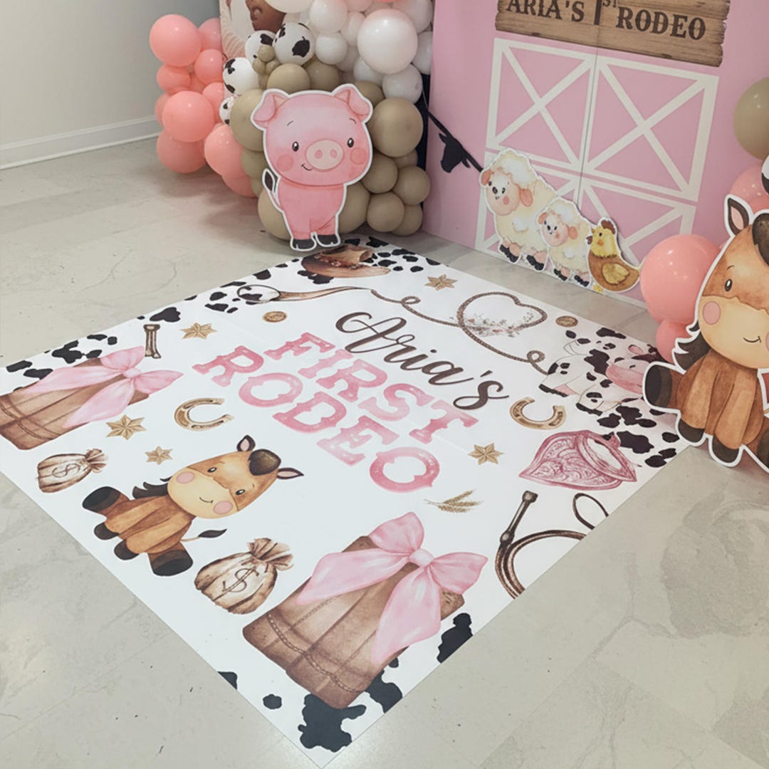Pink Rodeo Decals Custom Floor Decal, Adhesive Custom Printed Floor Banner, Birthday ...