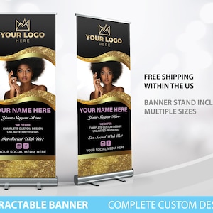 Retractable Banner, Custom Business Logo Banner Stand, Pop Up Shop Event, Custom Business retractable Banner, Custom Banner Pull Up Banner