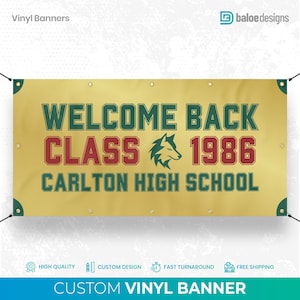 Custom Class Reunion Banner, Welcome Back Sign, Class of Banner, Personalized High School Reunion Party Decor, Backdrop School Reunion