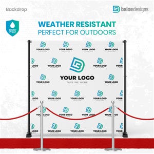 Custom Logo Backdrop Banner, Step and Repeat Business Event Backdrop, Logo Step Repeat Banner, Custom Event Backdrop, Corporate Event Banner image 9