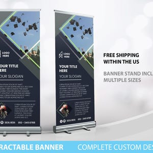 Retractable Banner, Custom Roll Up Banner Stand, Logo Banner Sign Business Entrepreneur Marketing Print, Printed Banner, Pop Up Shop banner