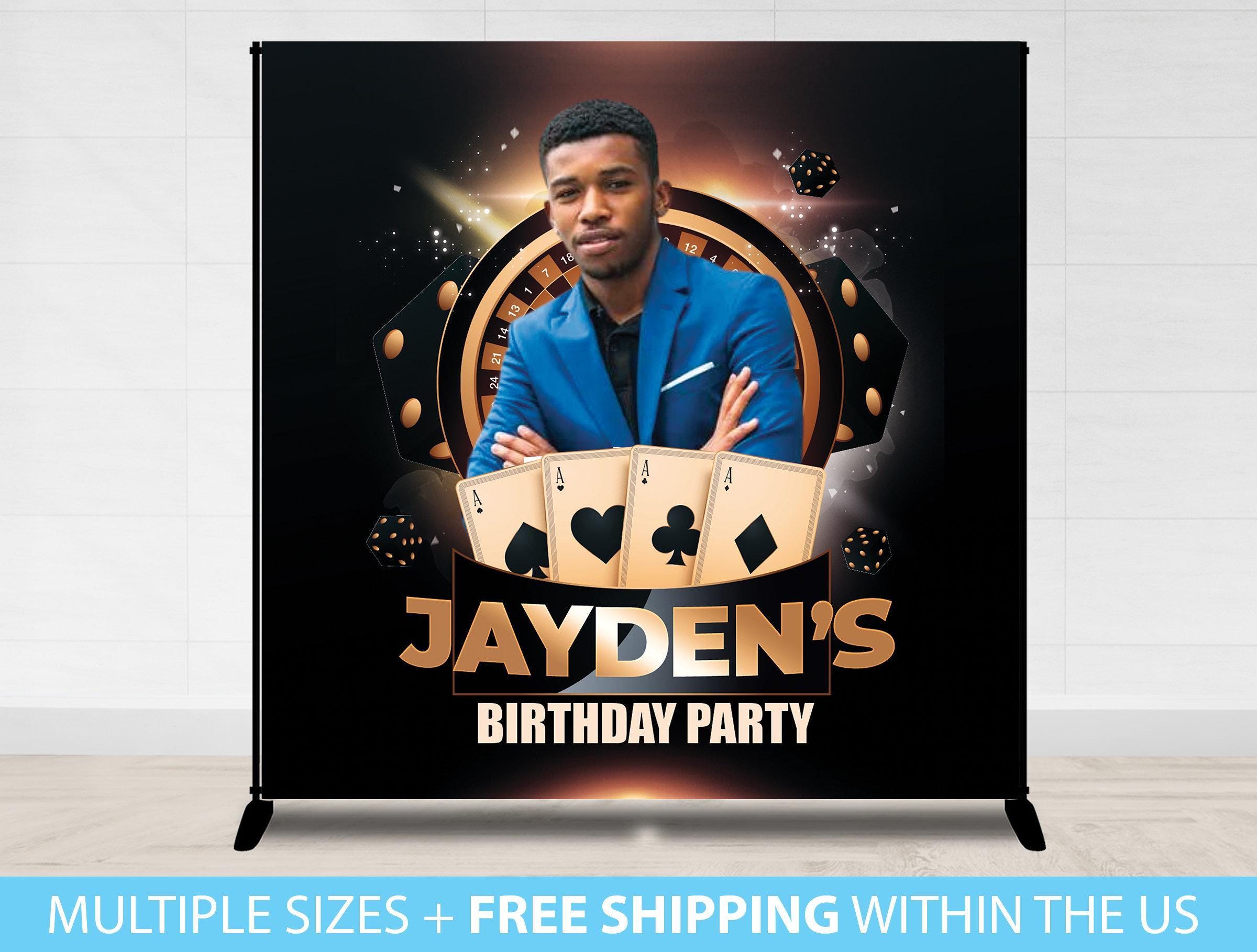Casino, Las Vegas, Gambling Backdrop, Birthday Casino Backdrop, Custom Backdrop Banner, Step Repeat, Casino Birthday theme Backdrop Photo