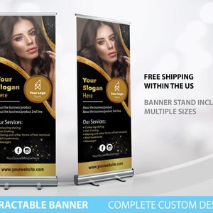 Retractable Banner, Custom Roll Up Banner Stand, Pop Up Banner Pop Up shop Banner, Custom Banner Sign Display Retractable Printing Rollup