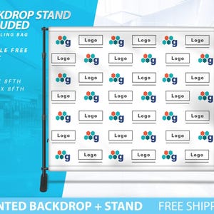 Printed Backdrop + Backdrop Stand, Custom Backdrop, Logo Step Repeat, Fabric Banner Backdrop Stand, Printed Backdrop Banner Stand Included