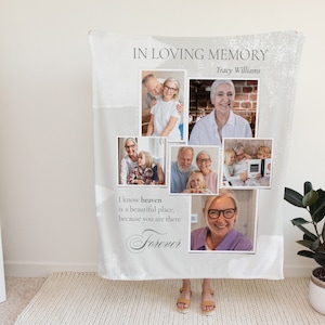 Memorial Blanket, In Loving Memory Blanket, Custom Photo Collage Blanket, Funeral Memorial Gift, Throw Blanket Picture Collage Loving Memory