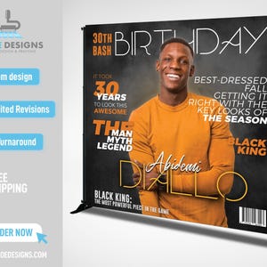 Custom Photo Birthday Backdrop, Party Birthday Party Backdrop, Step Repeat Birthday Party, Magazine Cover Backdrop Custom Magazine Backdrop