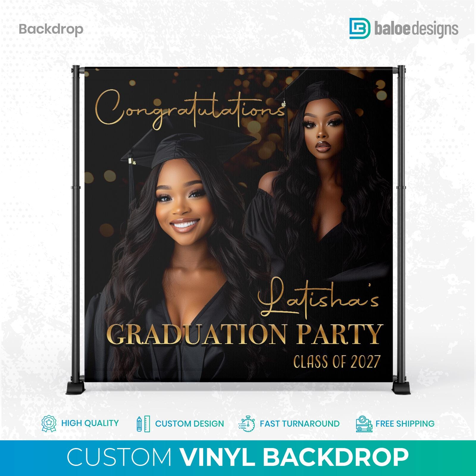 Gold Glitter PHD Banner, You PHDid It/Congratulations PHD...