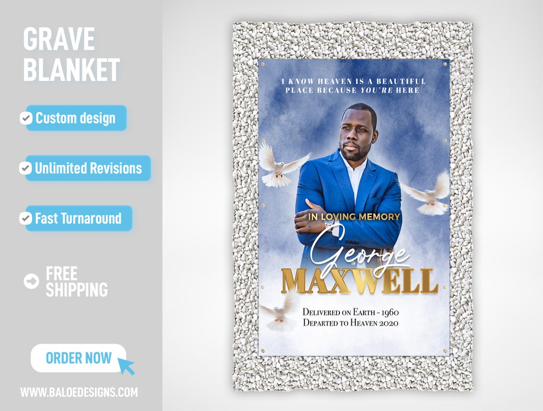 Custom Grave Blanket, Custom Memorial Grave Blanket, in Loving Memory