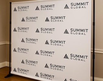 Custom Step and Repeat Vinyl Banner, Logo Print, Event Backdrop, Business Event Trade Show Signage, Logo Backdrop Banner
