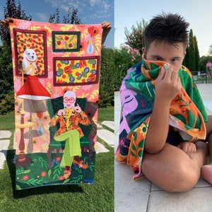 Serviette de plage 150 x 75 cm avec impression personnalisée