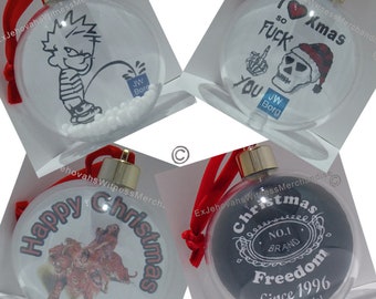 Peeing, pissing, weeing on .Borg  and more - Round Christmas decoration Bauble - Ex JW