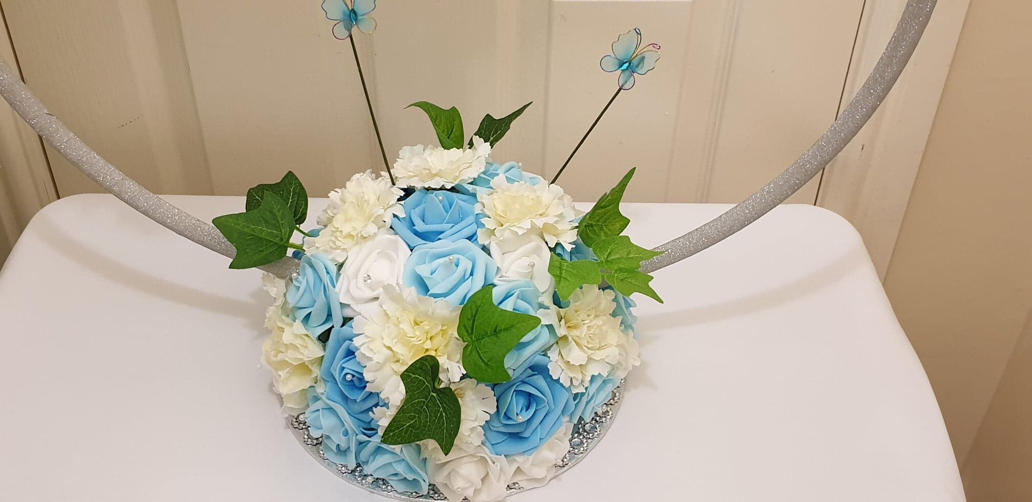 Hula hoop centerpiece floral arrangement table display Etsy