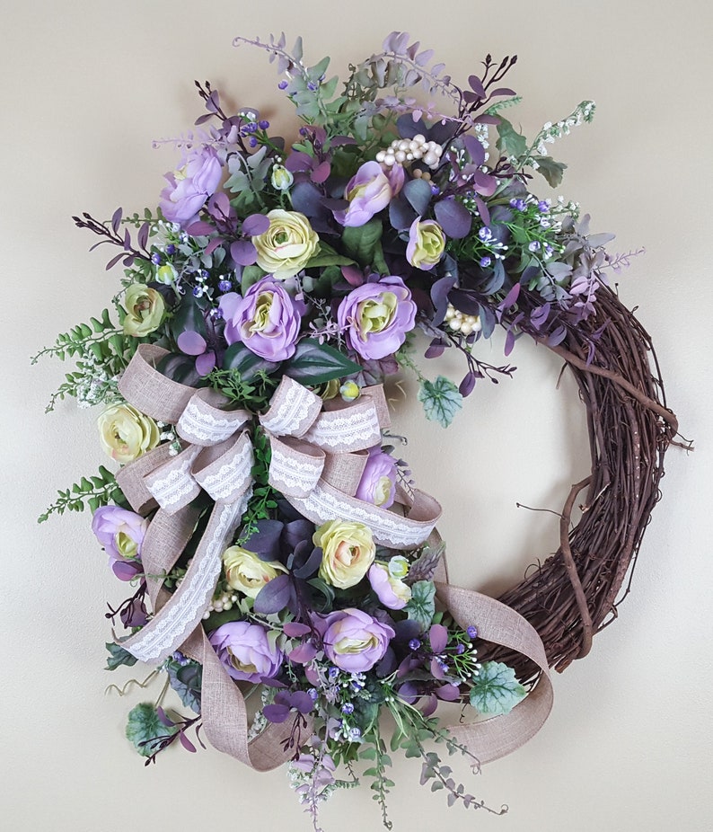 Spring Wreath Lavender Fl Springtime Image 0