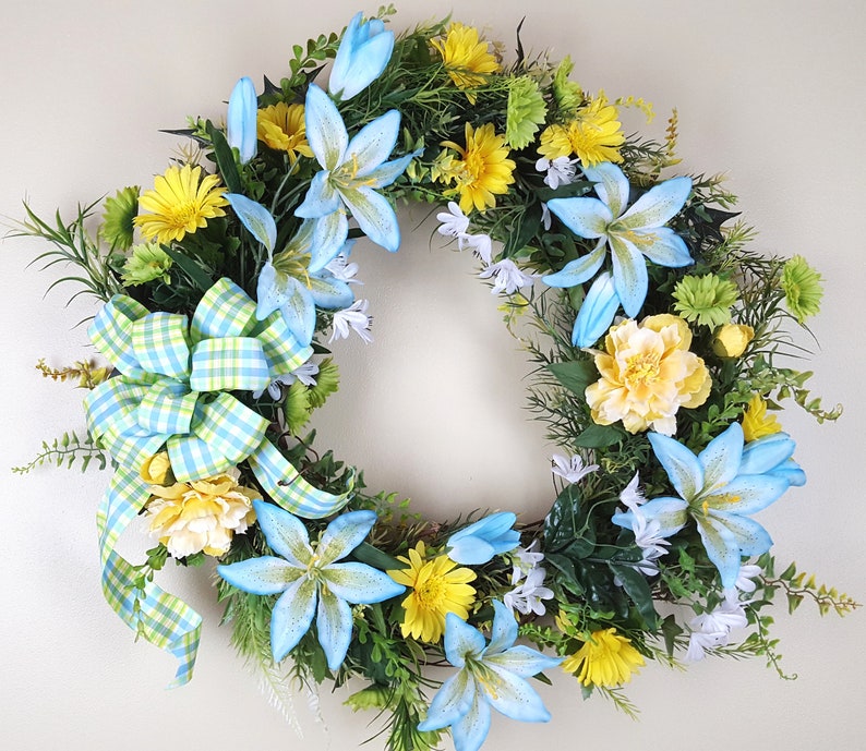 Spring Summer Front Door Wreath Lilly Image 0