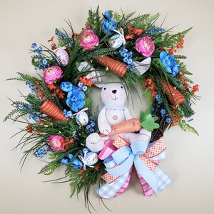 Easter bunny grapevine floral wreath, Spring Grapevine Wreath , Wreath for Easter season, Easter Decor, Easter Bunny Wreath