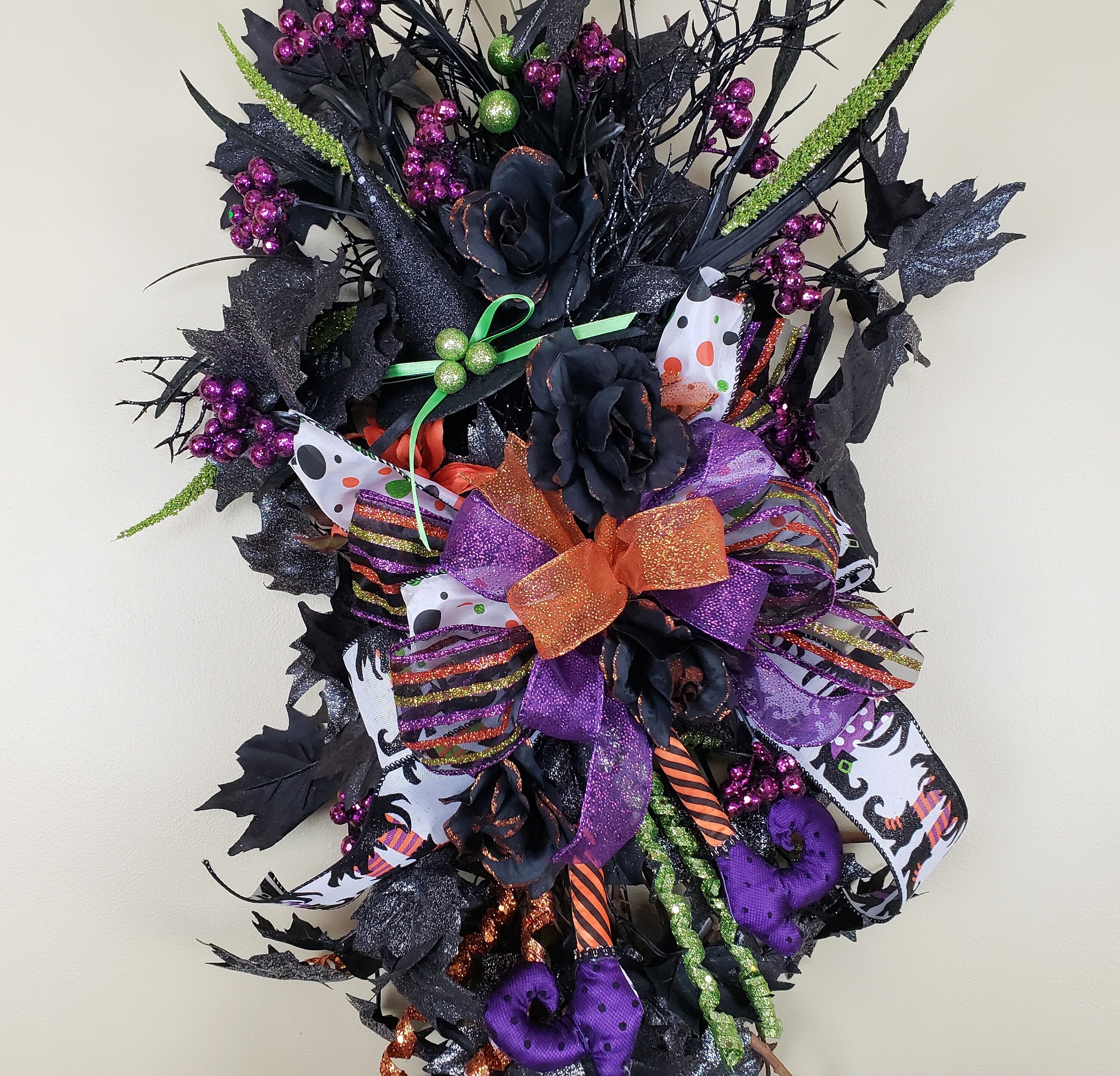 Halloween Swag Witch Swag Halloween Door Swag Witch Wreath - Etsy