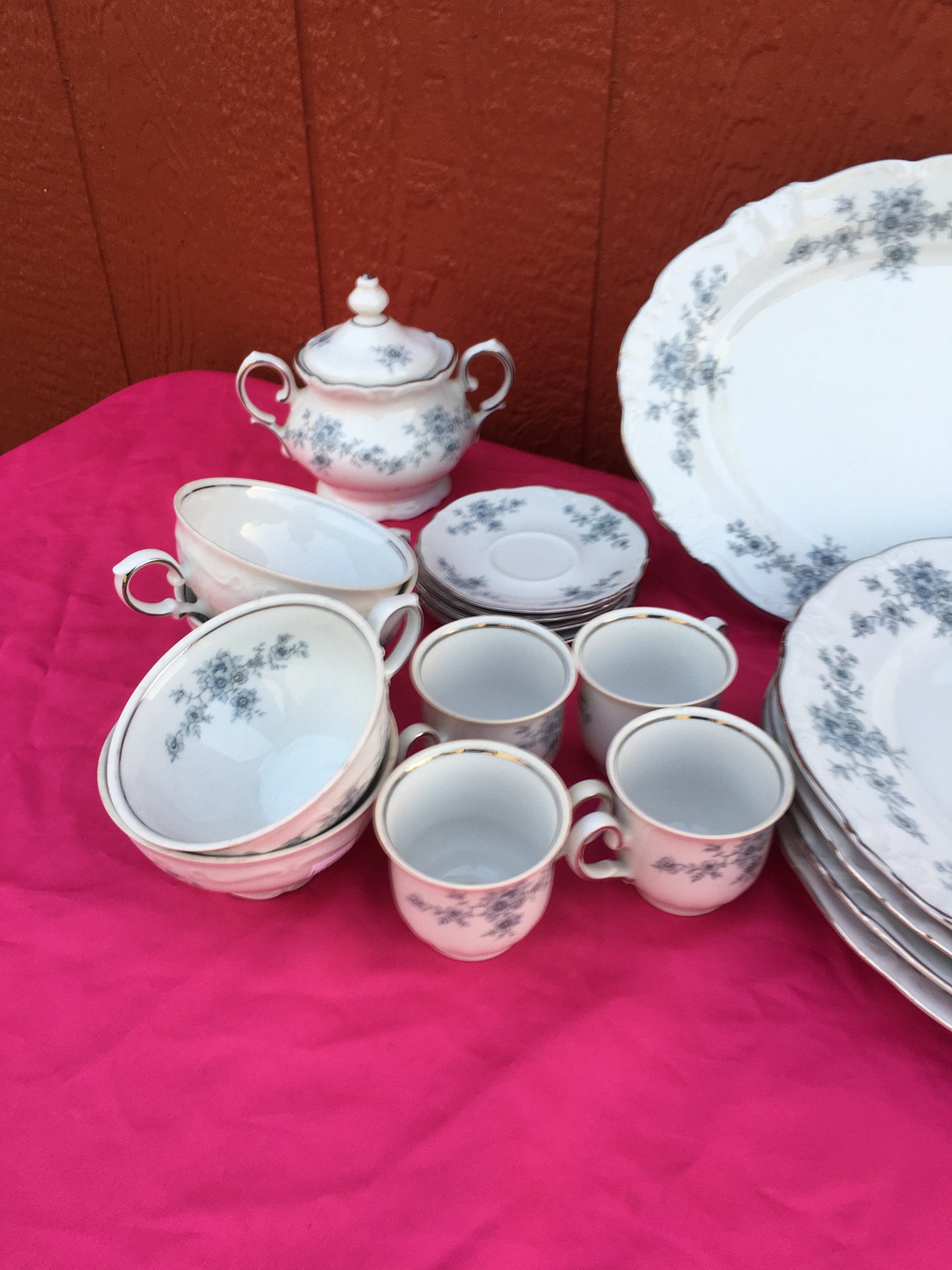 43 pieces of Winterling Bavaria Germany Blue Garland Fine Etsy