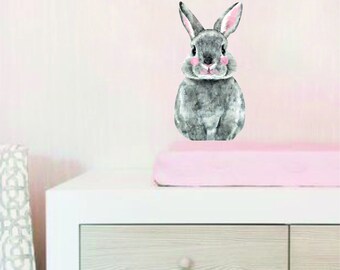 Naklejka na ścianę królik króliczek szary Miluś