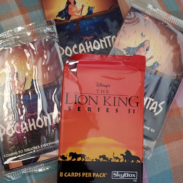 Vintage Disney Lion King and Pocahontas Skybox Animation DiscoveryAdventureTrading Cards-Some NRFB!