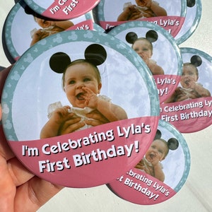 Disney Inspired Celebrations Buttons, Custom Birthday Buttons, Custom Buttons, Birthday Buttons, Celebration Buttons, Birthday Pins