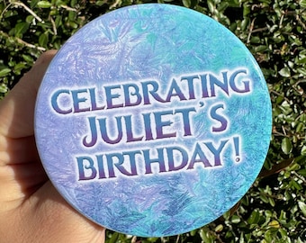 Frozen Birthday Button, Birthday Button FrozenThemed, Disney Frozen, Birthday Button, Celebration Button, Birthday Pins